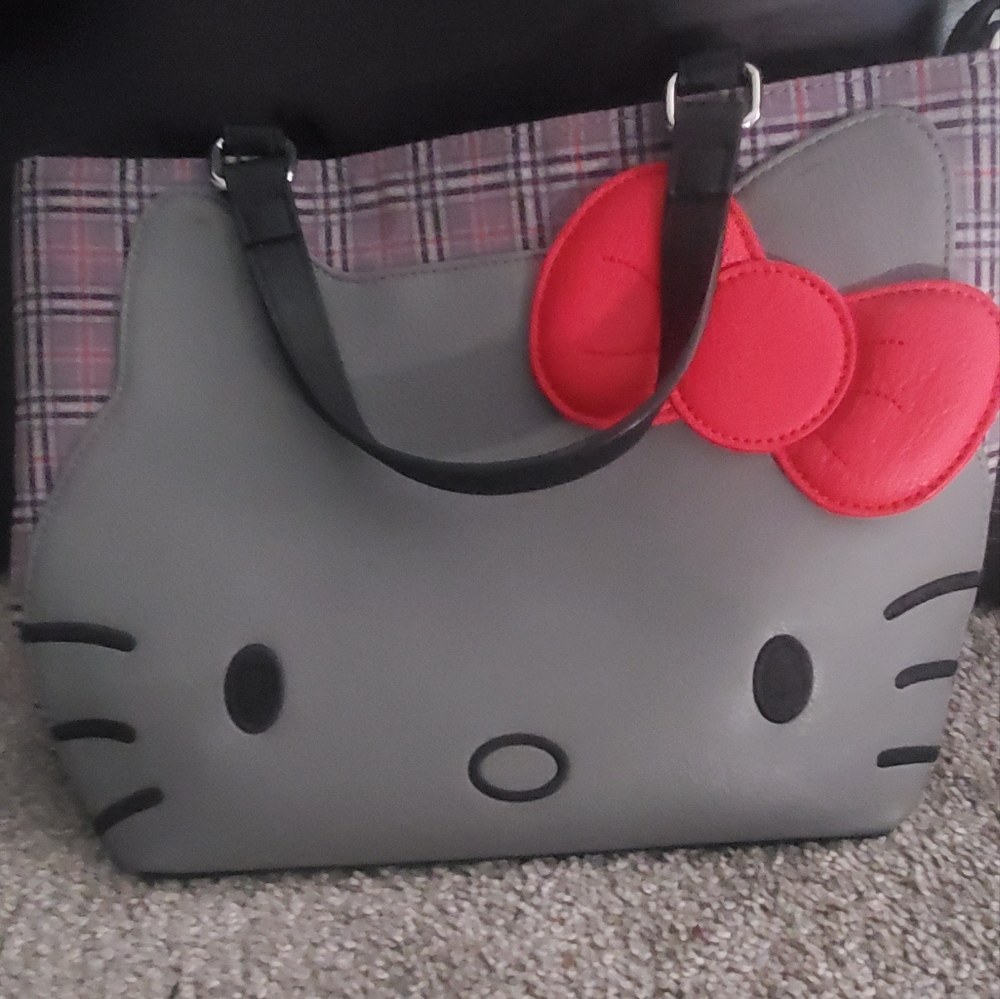 Gray And Red Hello Kitty Handbag - image 1